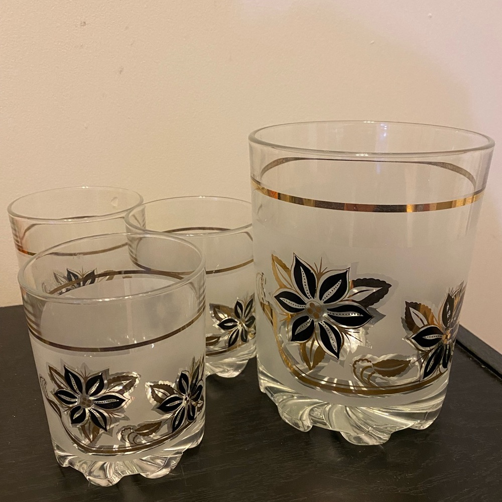 Vintage Cerve Devalbor MCM Italian Ice Bucket and Glasses